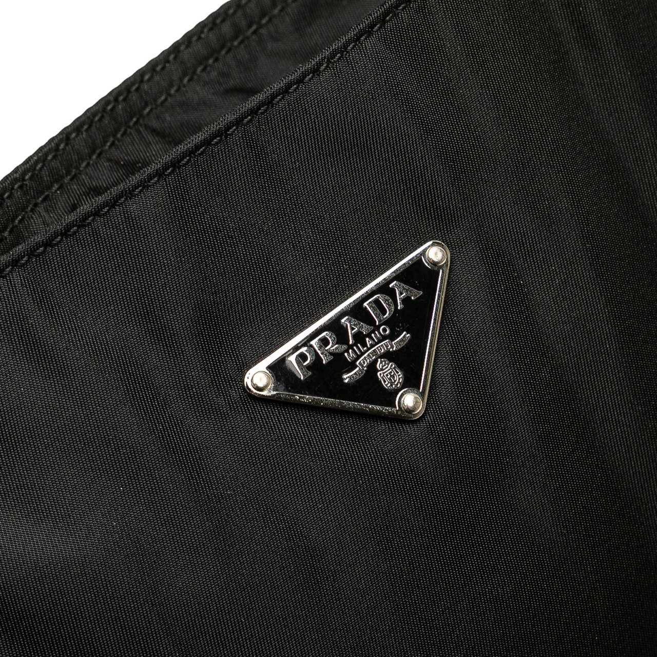Prada Spazzolato Trimmed Tessuto Tote Zwart