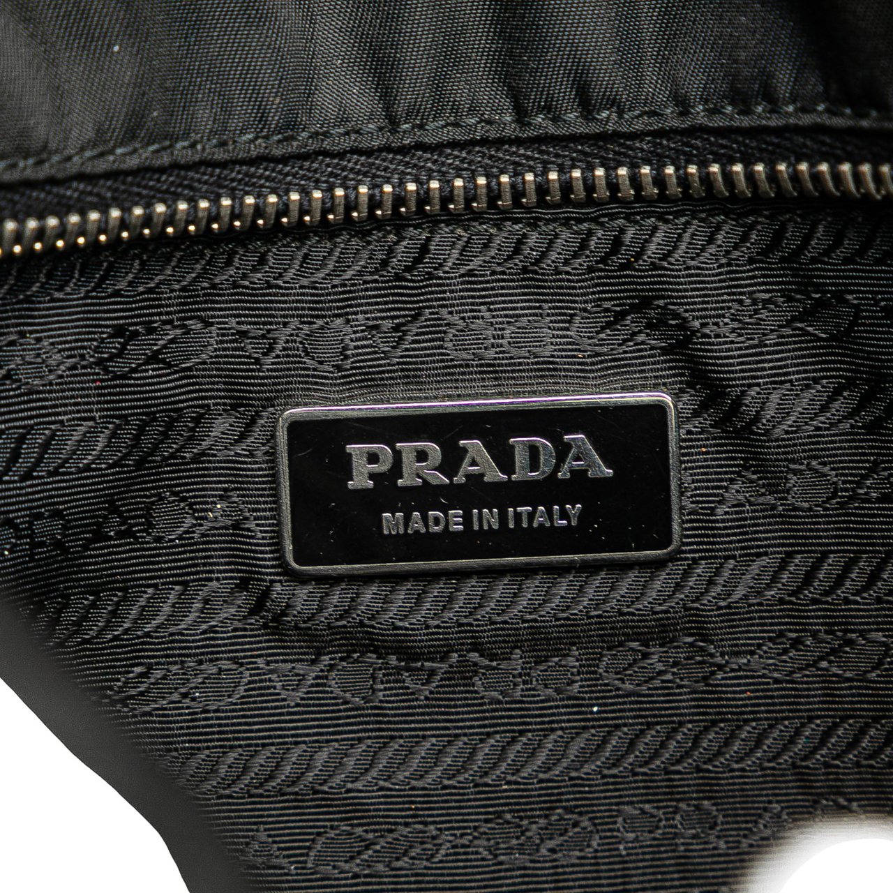 Prada Spazzolato Trimmed Tessuto Tote Zwart
