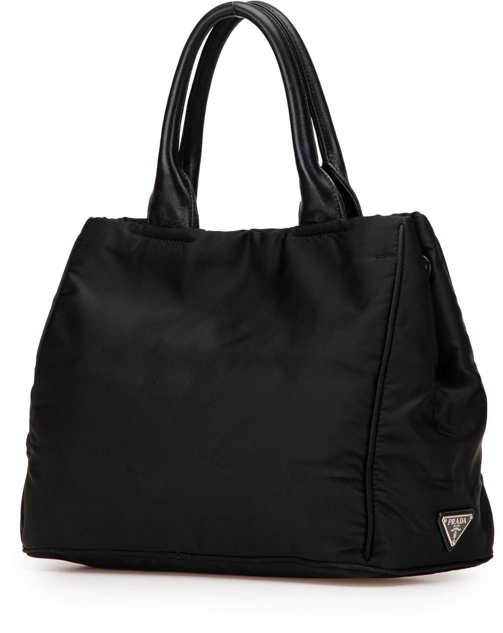 Prada Tessuto Canapa Logo Bow Satchel Zwart