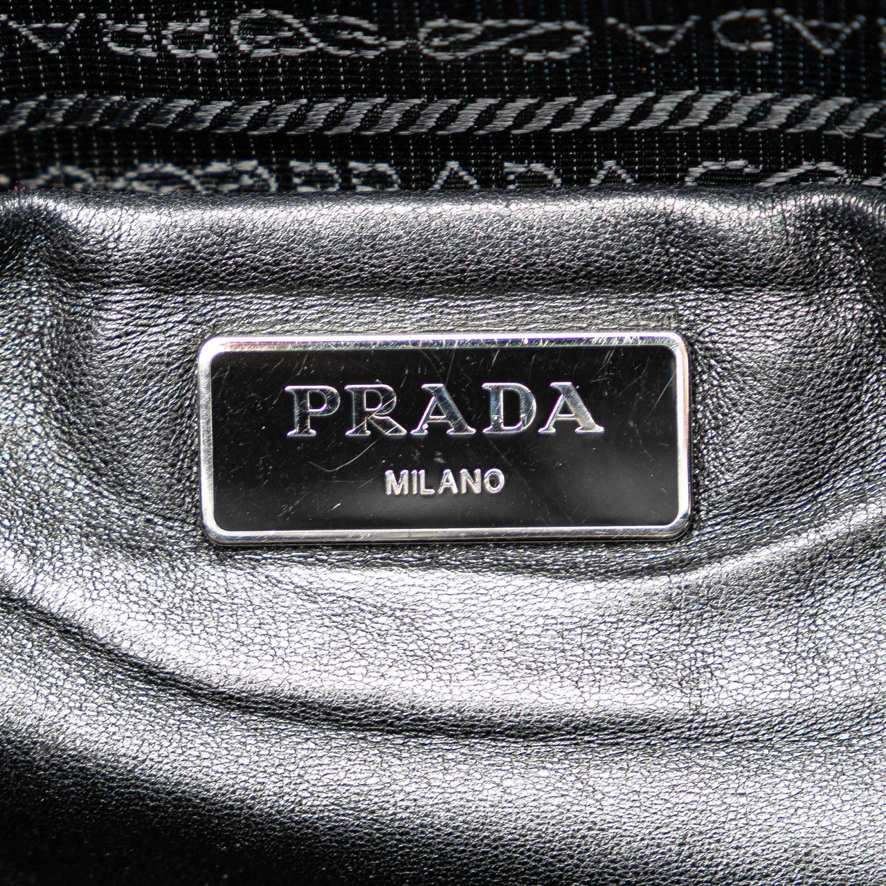 Prada Tessuto Canapa Logo Bow Satchel Zwart