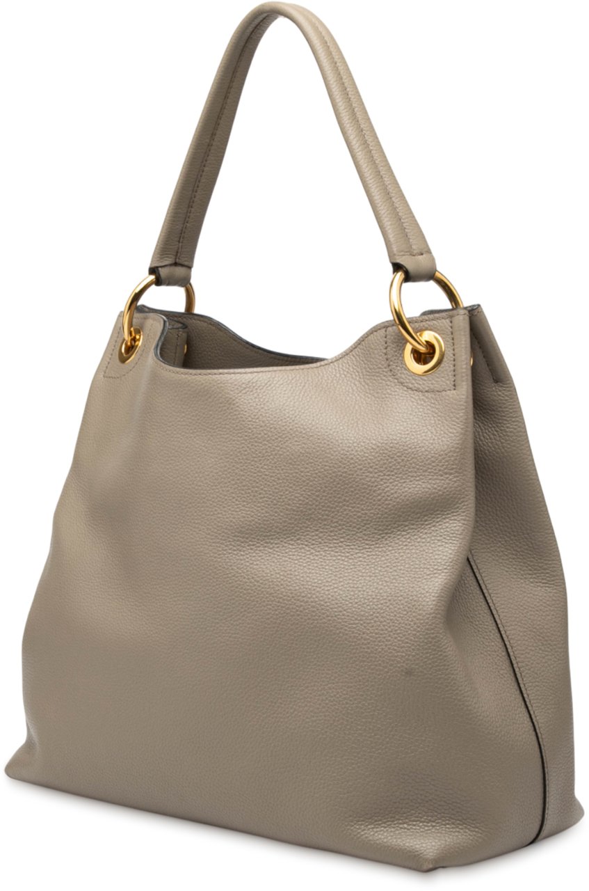 Prada Vitello Phenix Logo Tote Grijs