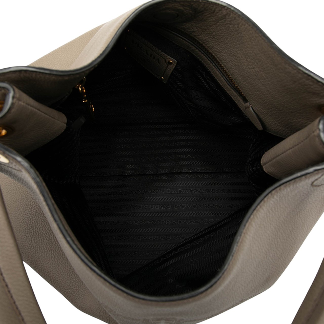 Prada Vitello Phenix Logo Tote Grijs