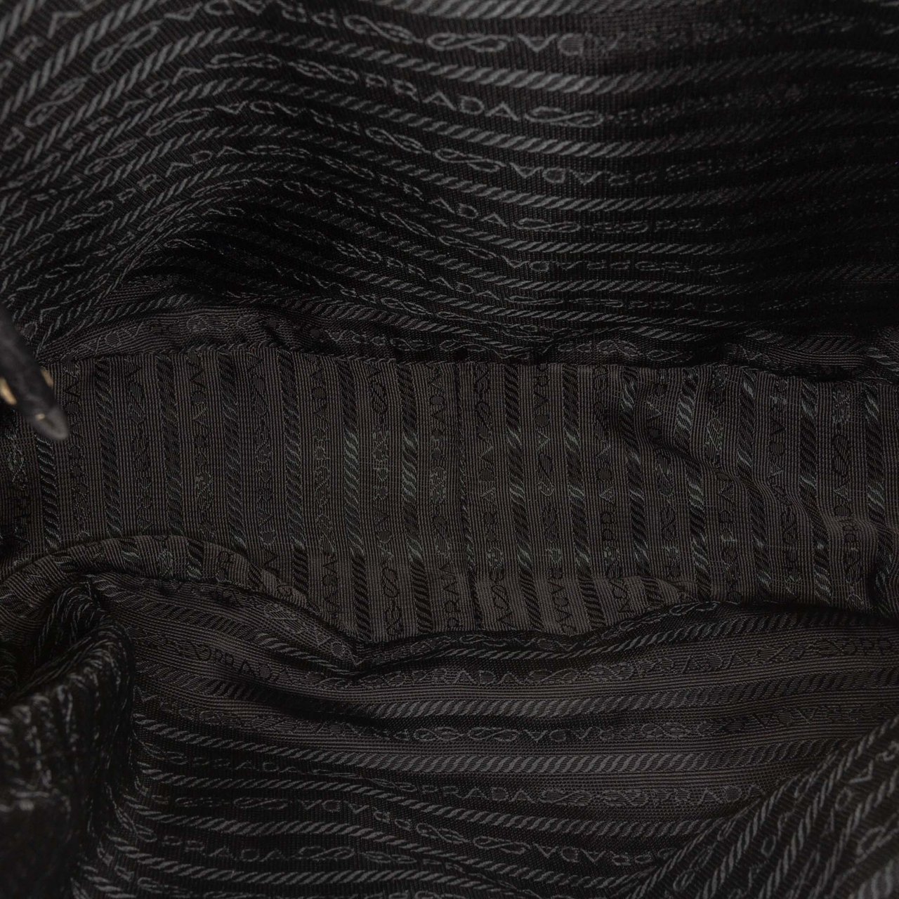 Prada Leather and Tessuto Shoulder Bag Zwart