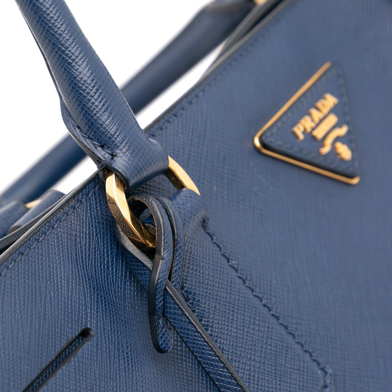 Prada Large Saffiano Lux Galleria Tote Blauw