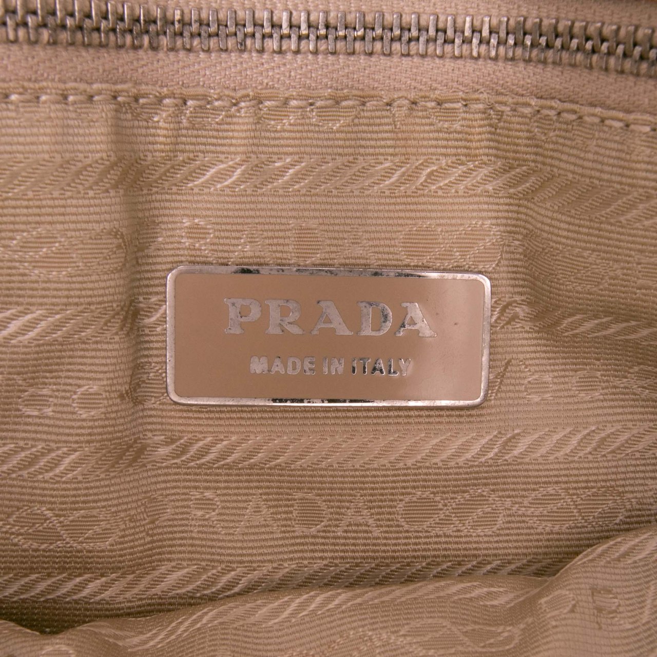 Prada Cinghiale Trimmed Canvas Canapa Tote Bruin