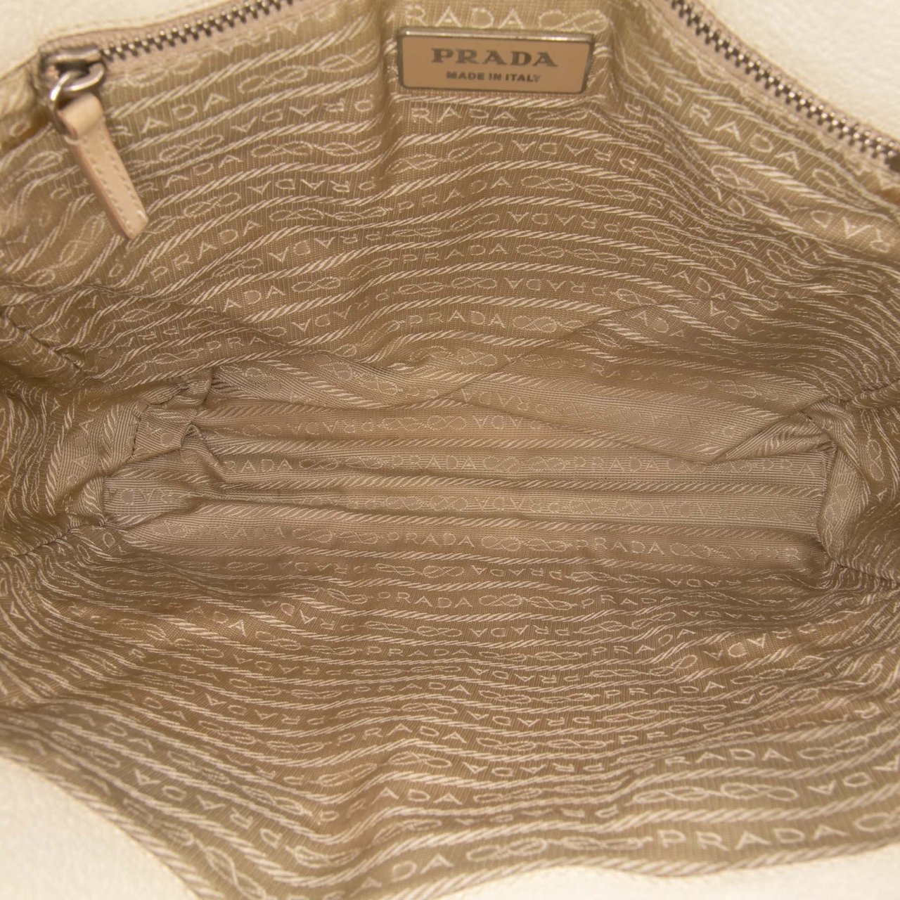 Prada Cinghiale Trimmed Canvas Canapa Tote Bruin