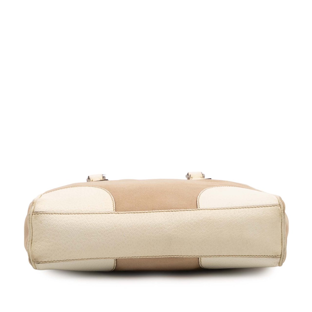 Prada Cinghiale Trimmed Canvas Canapa Tote Bruin