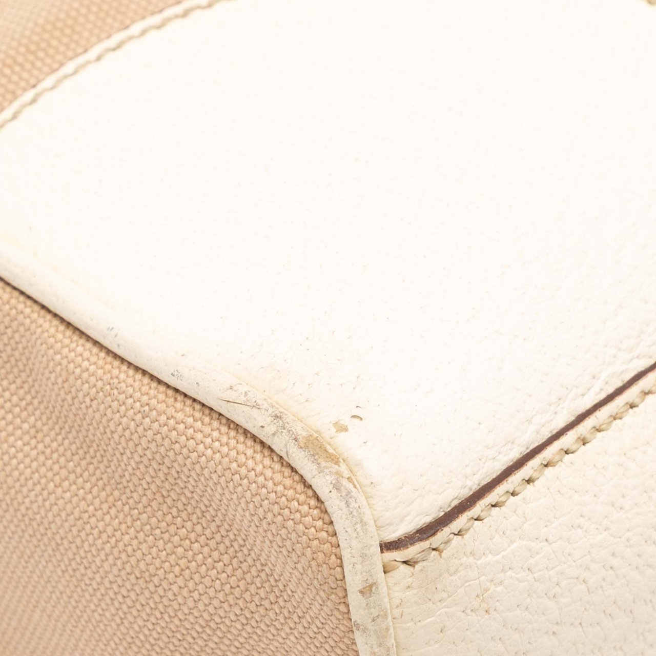 Prada Cinghiale Trimmed Canvas Canapa Tote Bruin