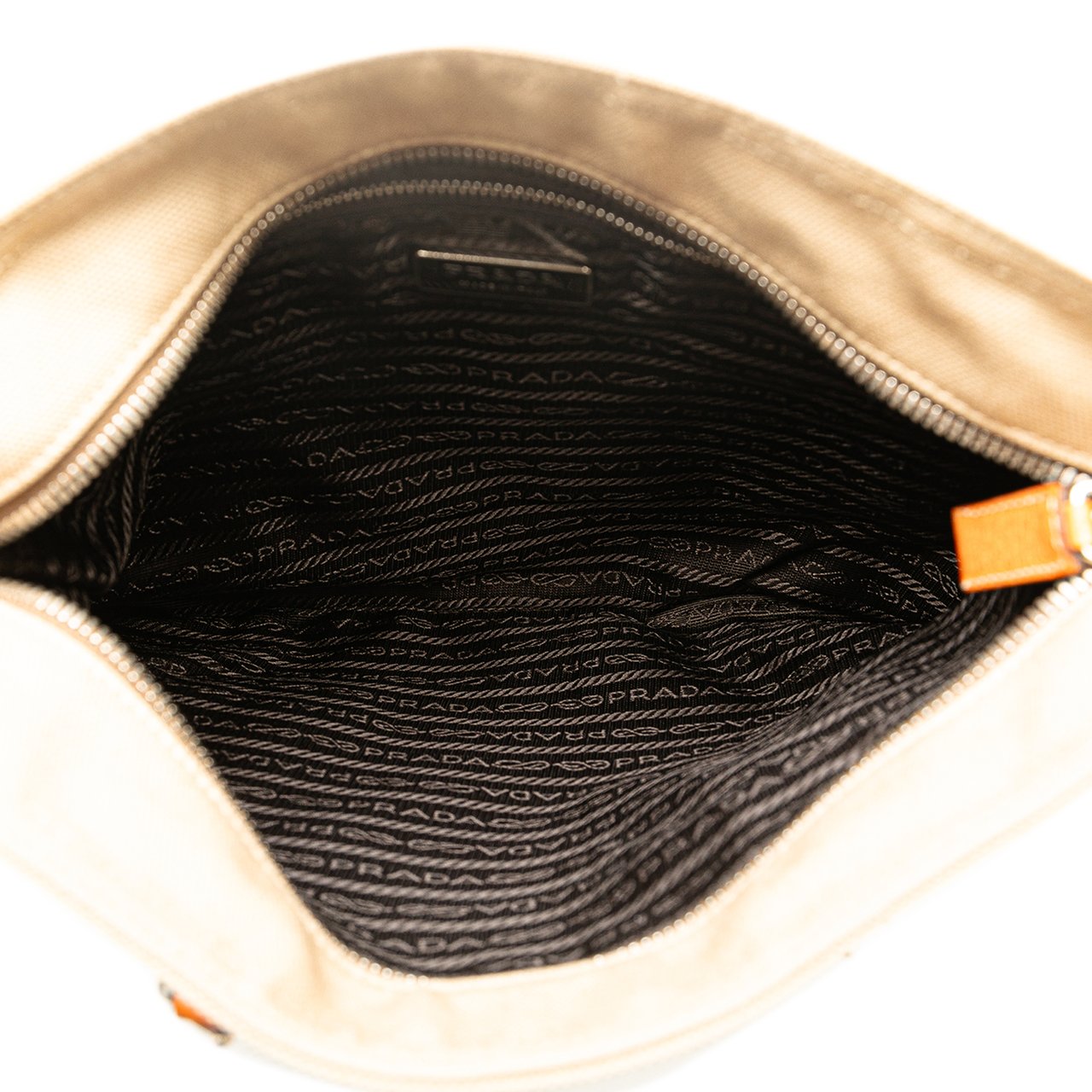 Prada Cinghiale Trimmed Canapa Tote Bruin