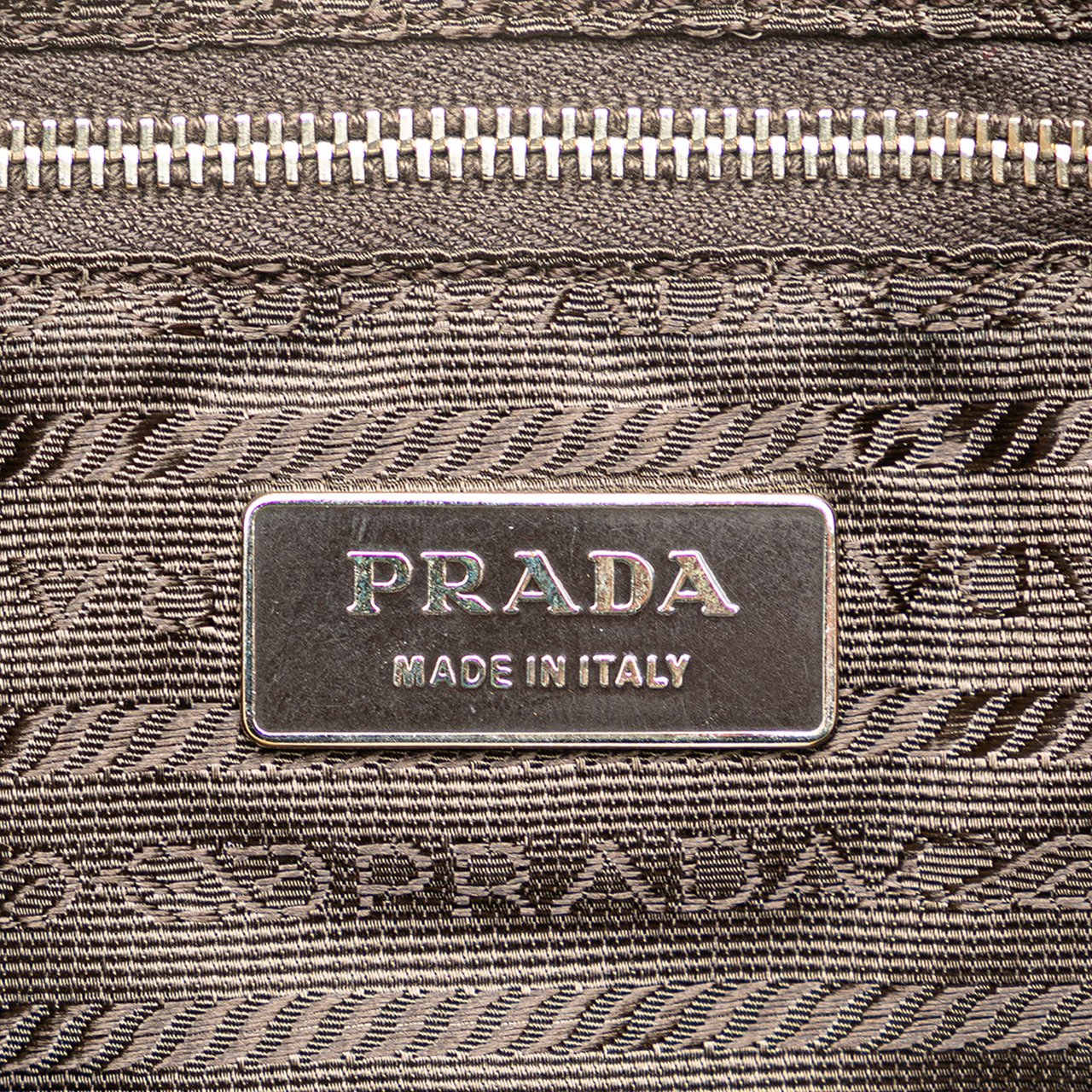 Prada Cinghiale Trimmed Canapa Tote Bruin
