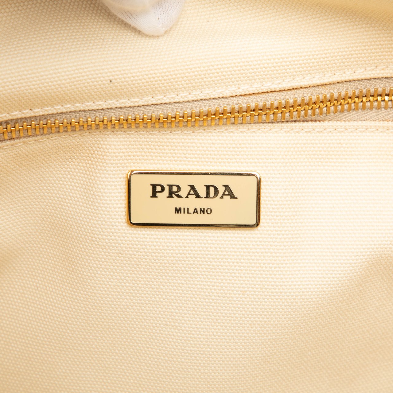 Prada Large Canvas Canapa Azulejos Satchel Bruin