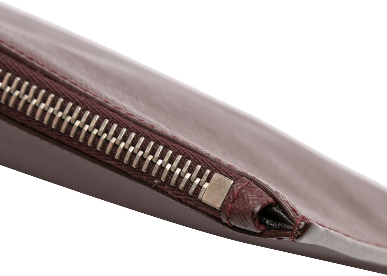 Prada Saffiano Lux Zip Clutch Rood