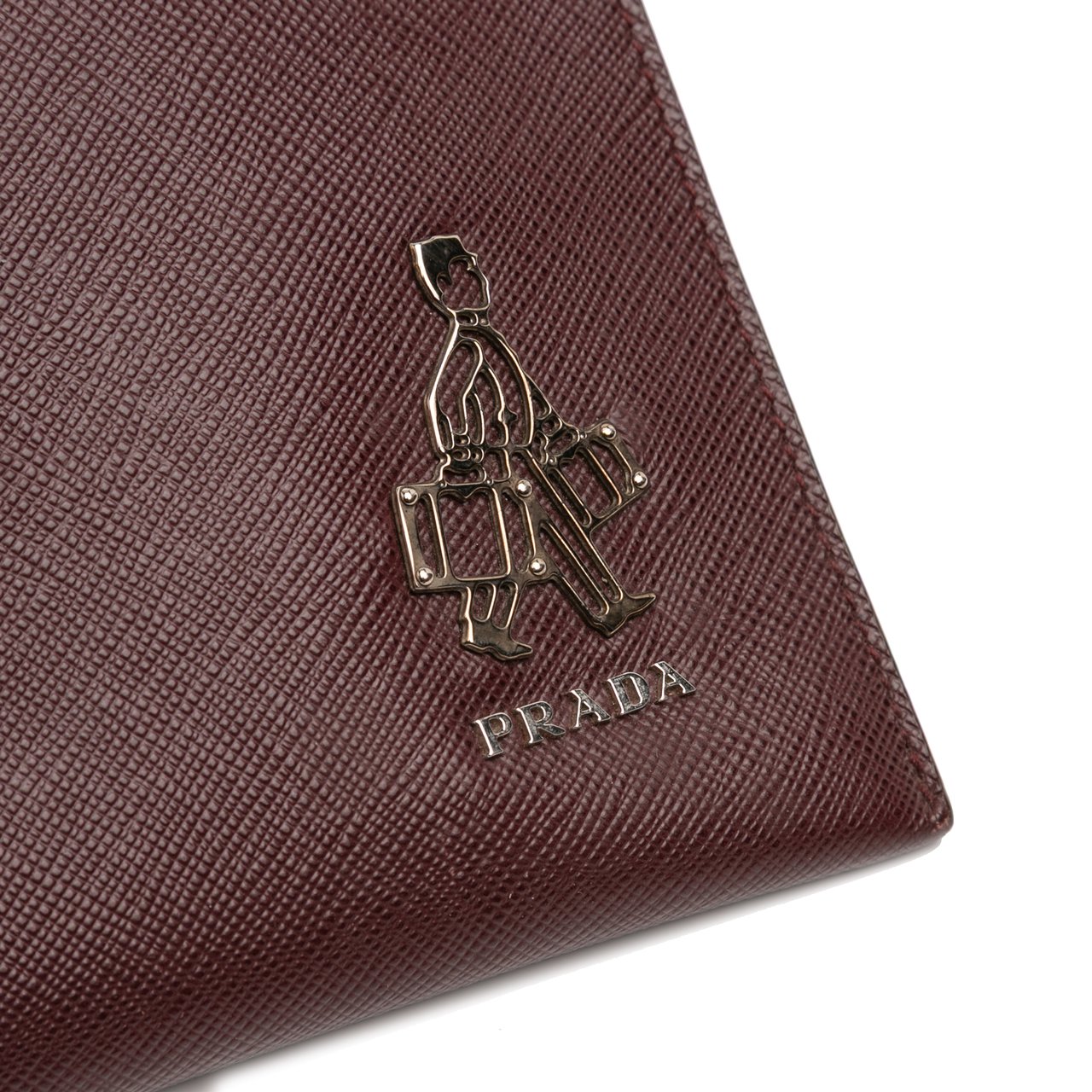 Prada Saffiano Lux Zip Clutch Rood