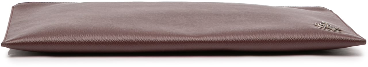 Prada Saffiano Lux Zip Clutch Rood