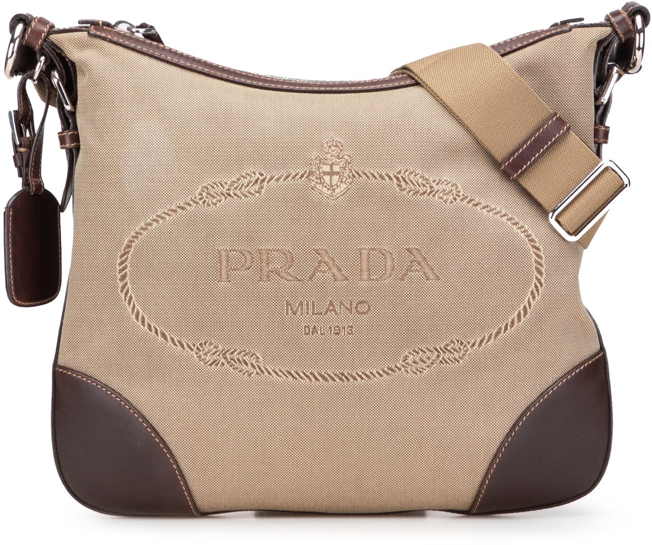 Prada Canvas Canapa Logo Crossbody Bruin