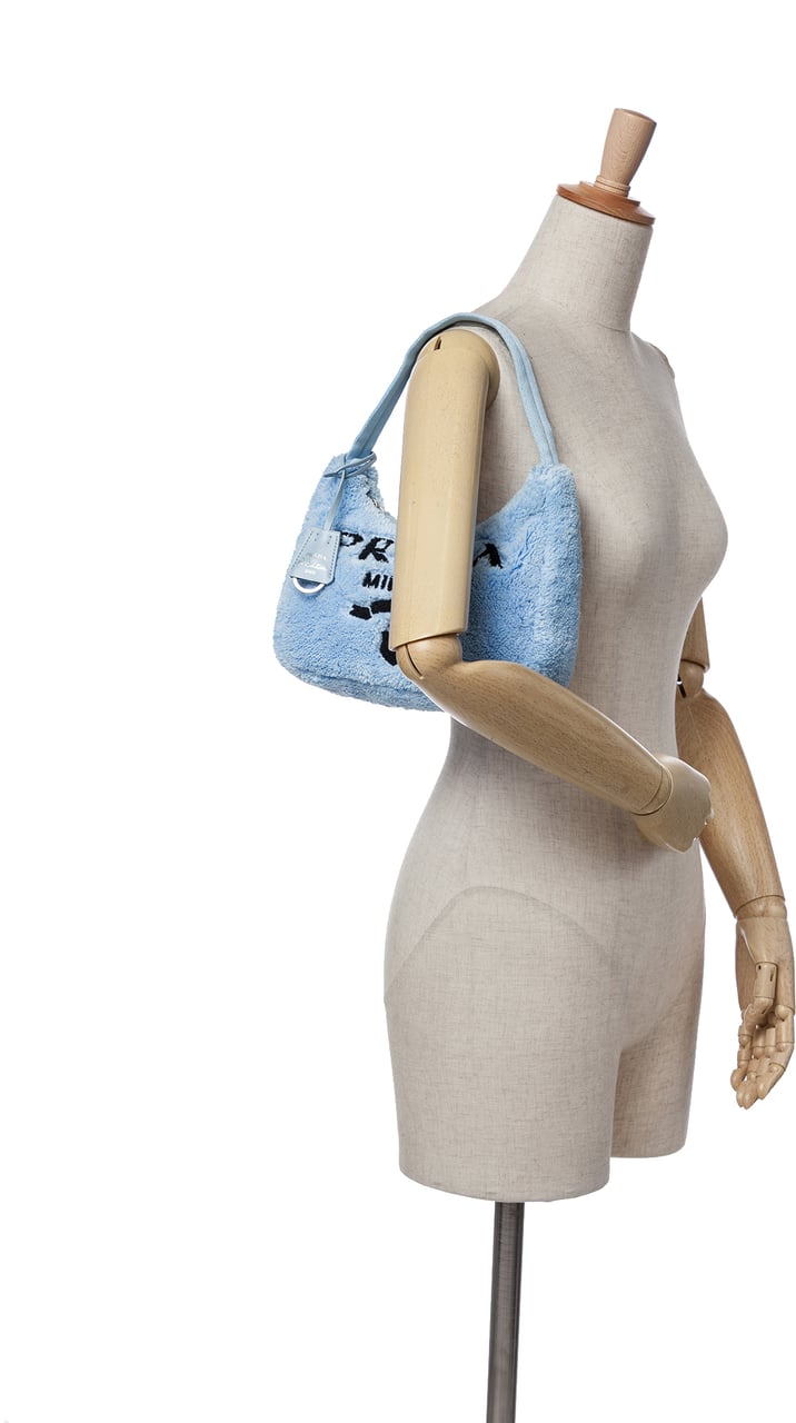 Prada Mini Terry Re Edition 2000 Shoulder Bag Blauw