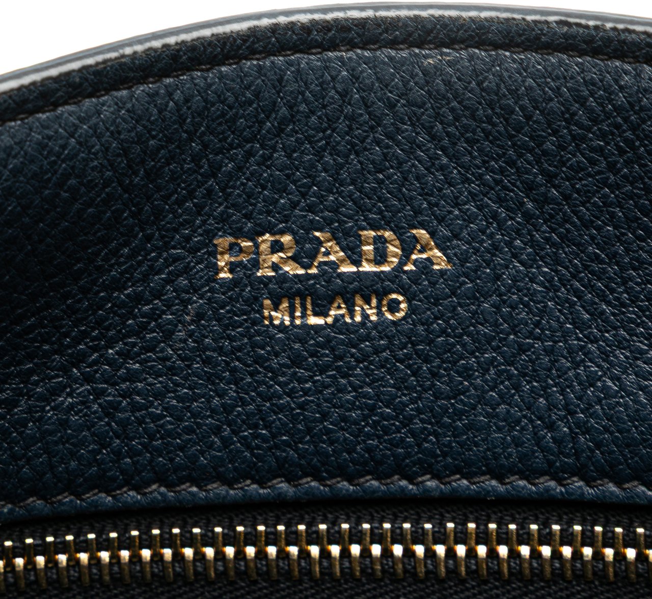 Prada Vitello Daino Open Convertible Tote Blauw