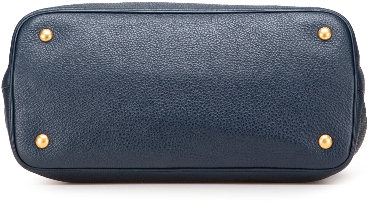Prada Vitello Daino Open Convertible Tote Blauw