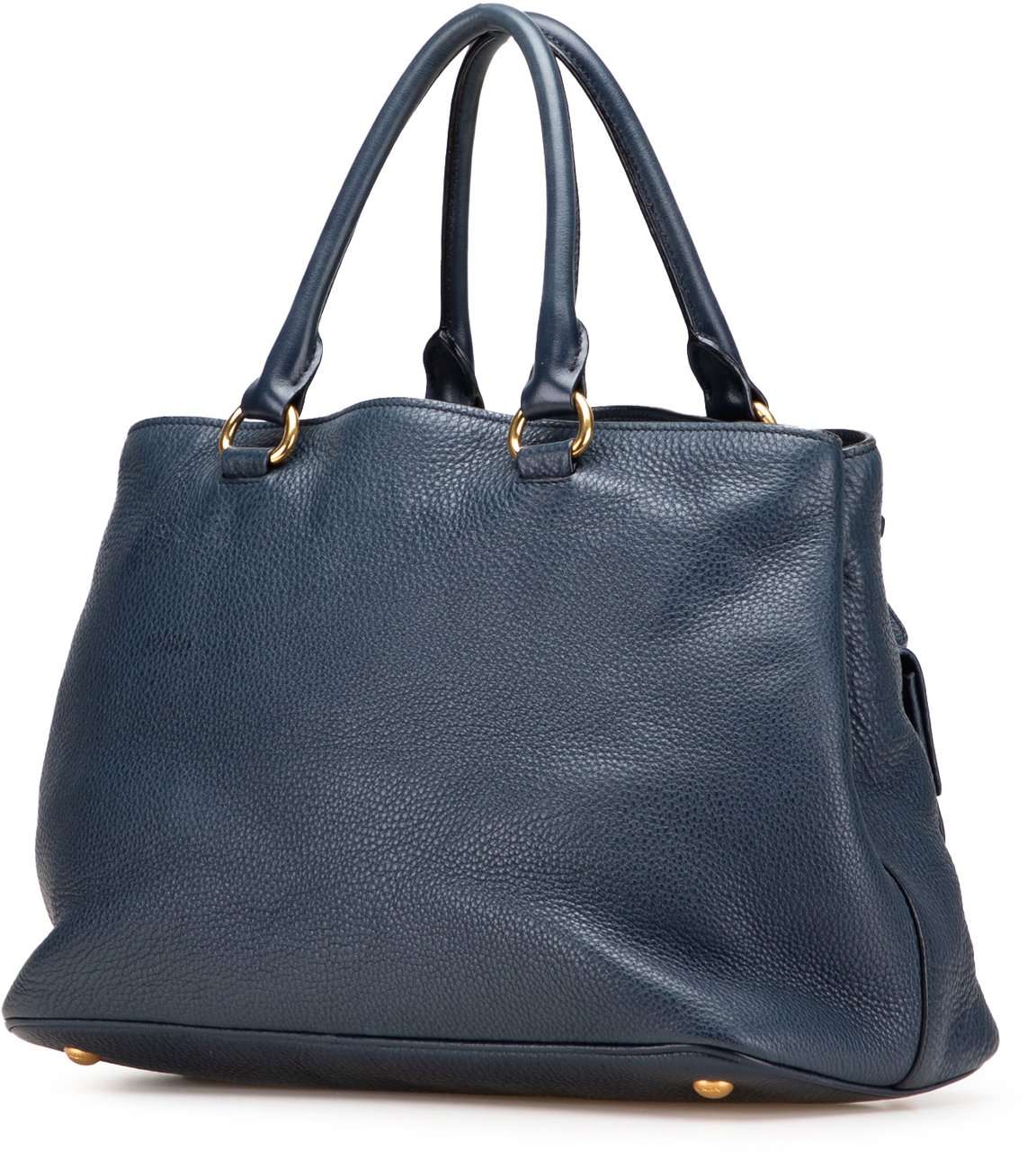 Prada Vitello Daino Open Convertible Tote Blauw