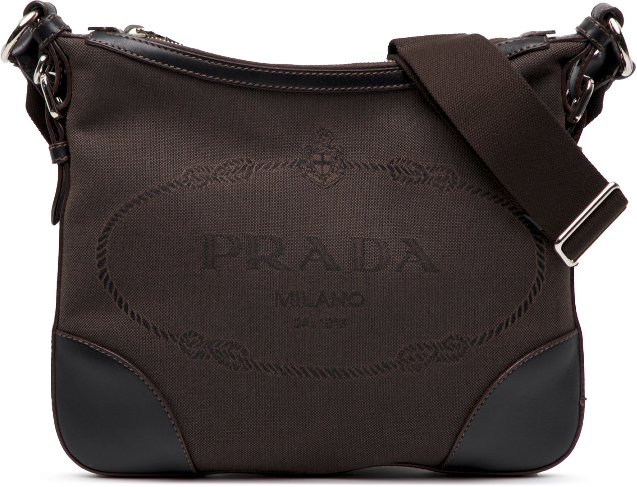 Prada Canvas Canapa Logo Crossbody Bruin