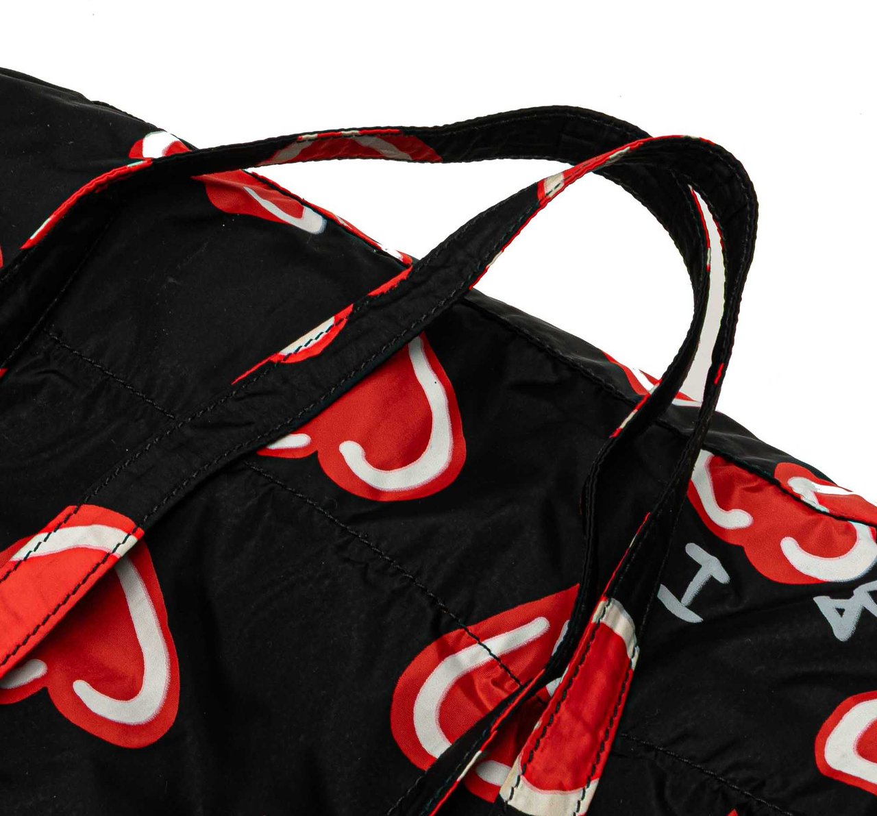 Prada Tessuto Stampato I Heart Prada Tote Zwart