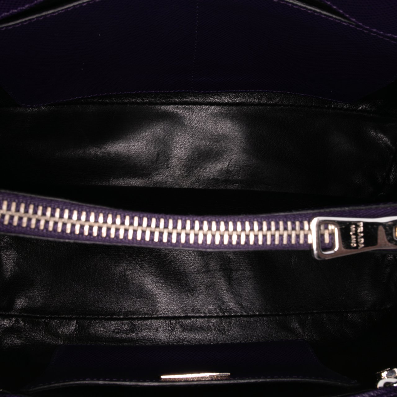 Prada Saffiano Cuir Turnlock Twin Satchel Paars