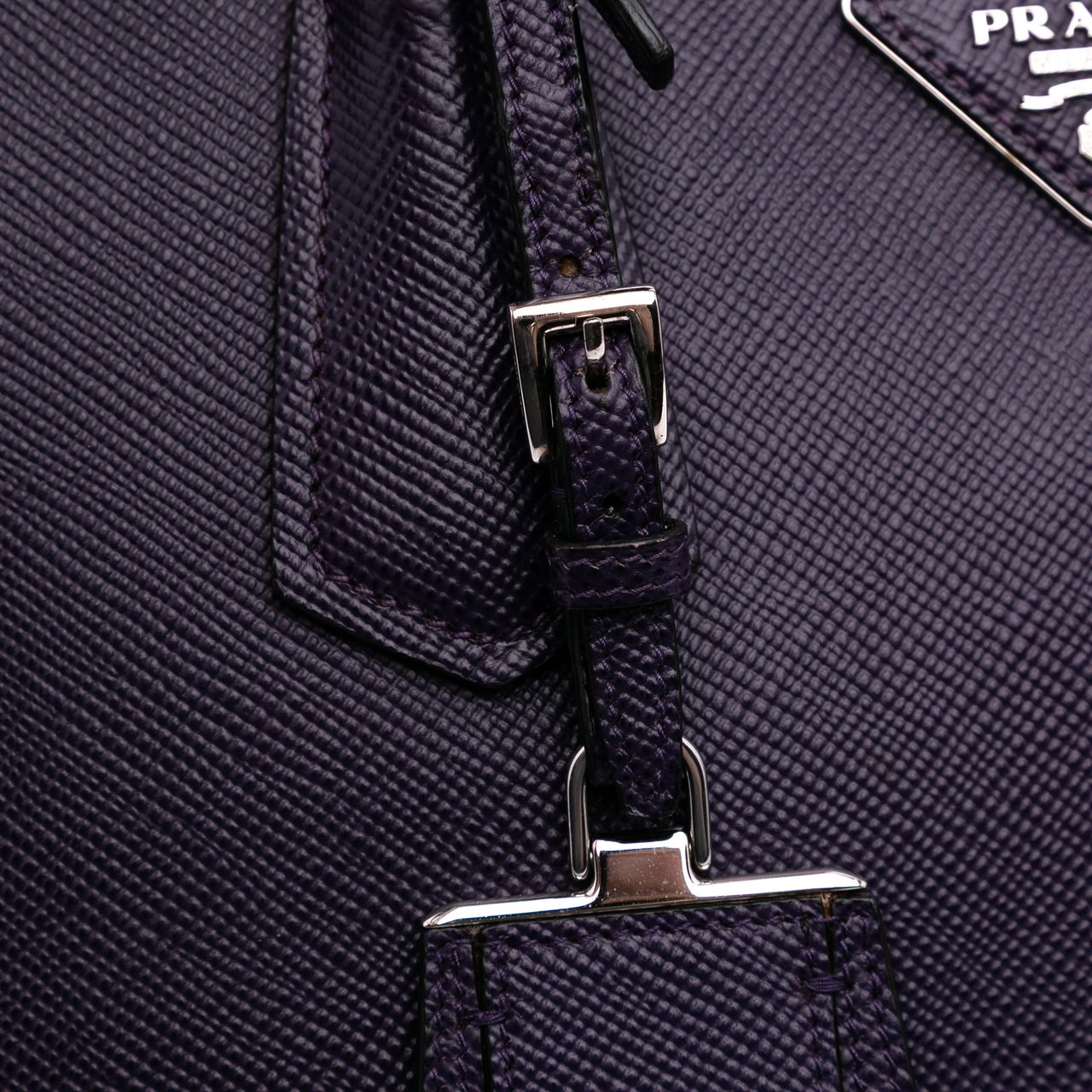 Prada Saffiano Cuir Turnlock Twin Satchel Paars