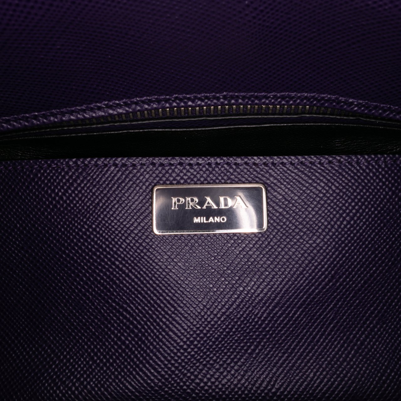 Prada Saffiano Cuir Turnlock Twin Satchel Paars