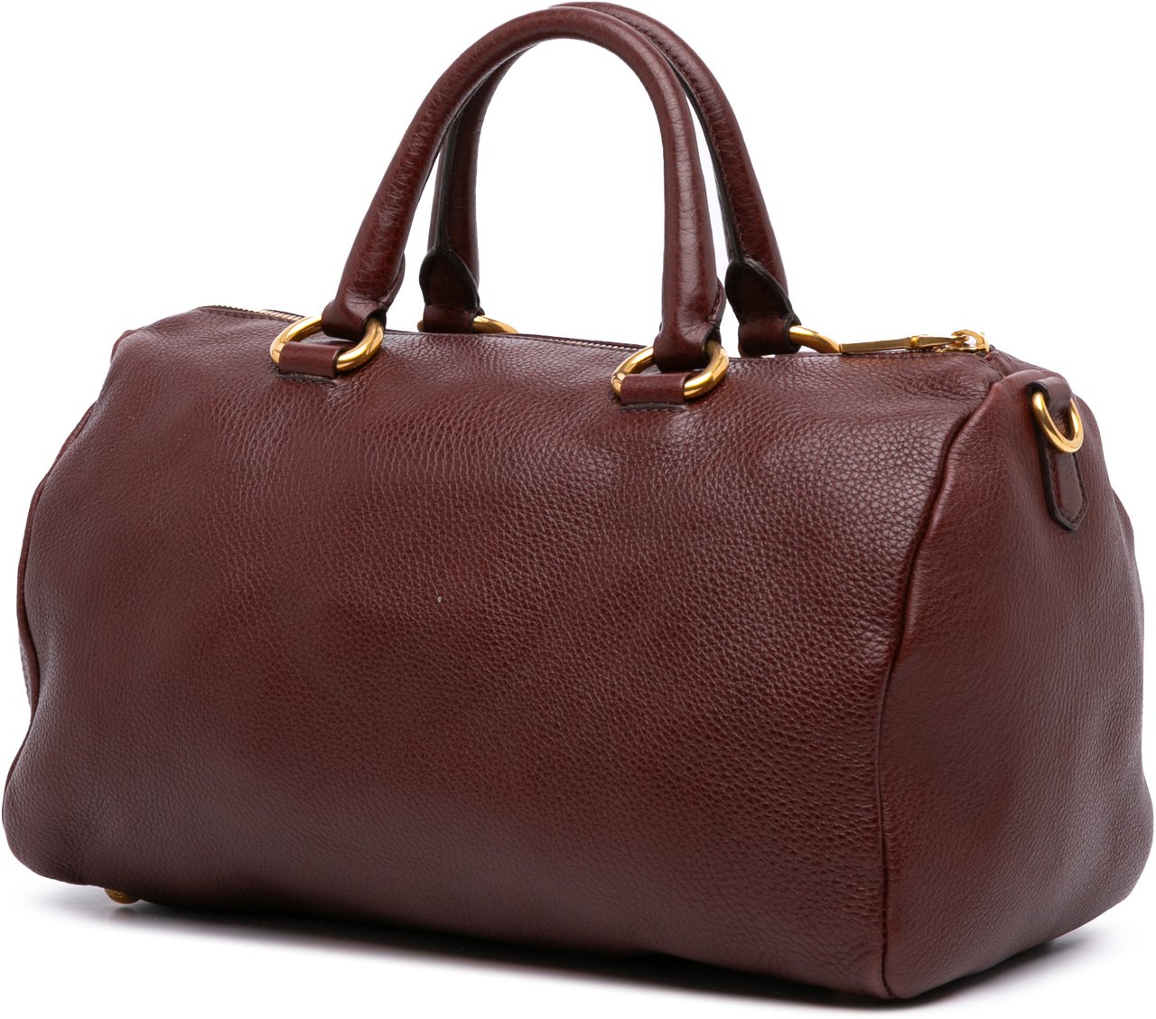 Prada Vitello Daino Zip Top Satchel Rood
