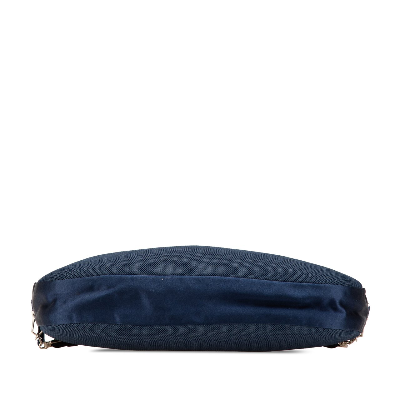 Prada Satin Trimmed Mesh Shoulder Bag Blauw