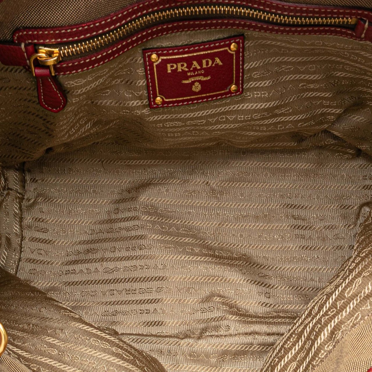 Prada Canvas Canapa Logo Bow Satchel Bruin