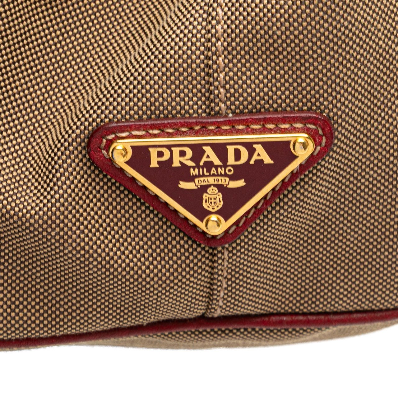 Prada Canvas Canapa Logo Bow Satchel Bruin
