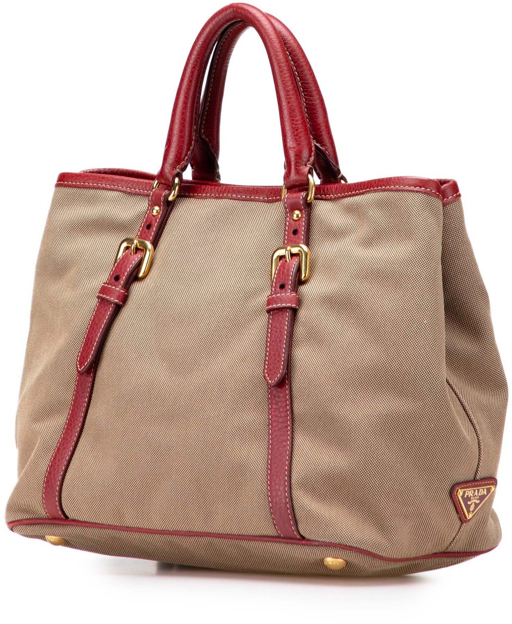Prada Canvas Canapa Logo Bow Satchel Bruin