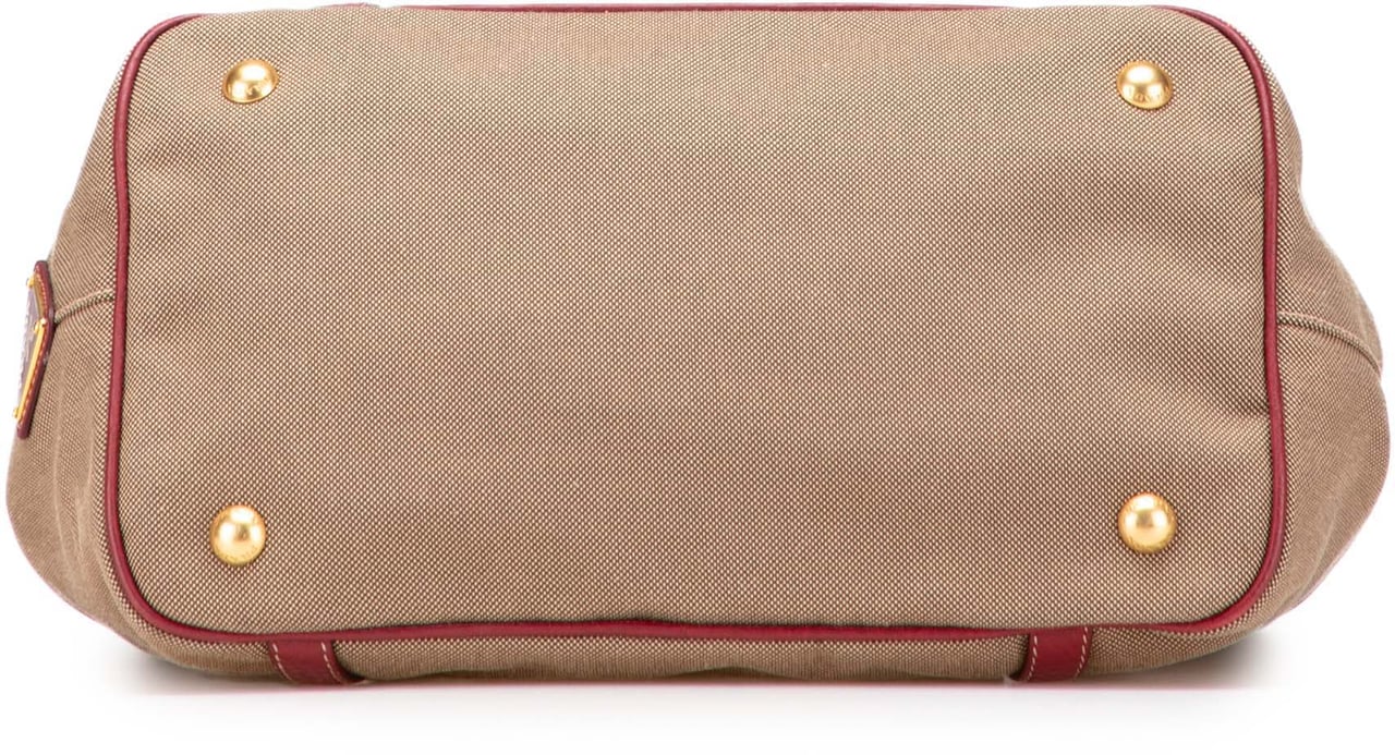 Prada Canvas Canapa Logo Bow Satchel Bruin