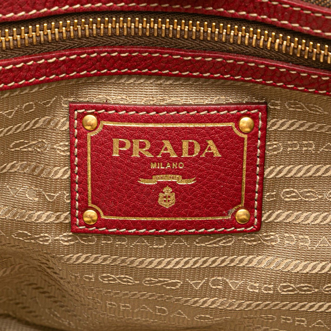 Prada Canvas Canapa Logo Bow Satchel Bruin
