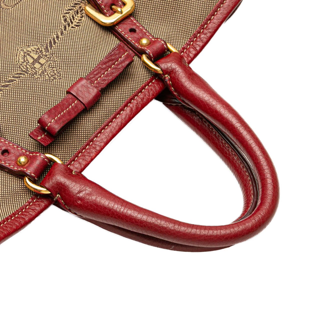 Prada Canvas Canapa Logo Bow Satchel Bruin