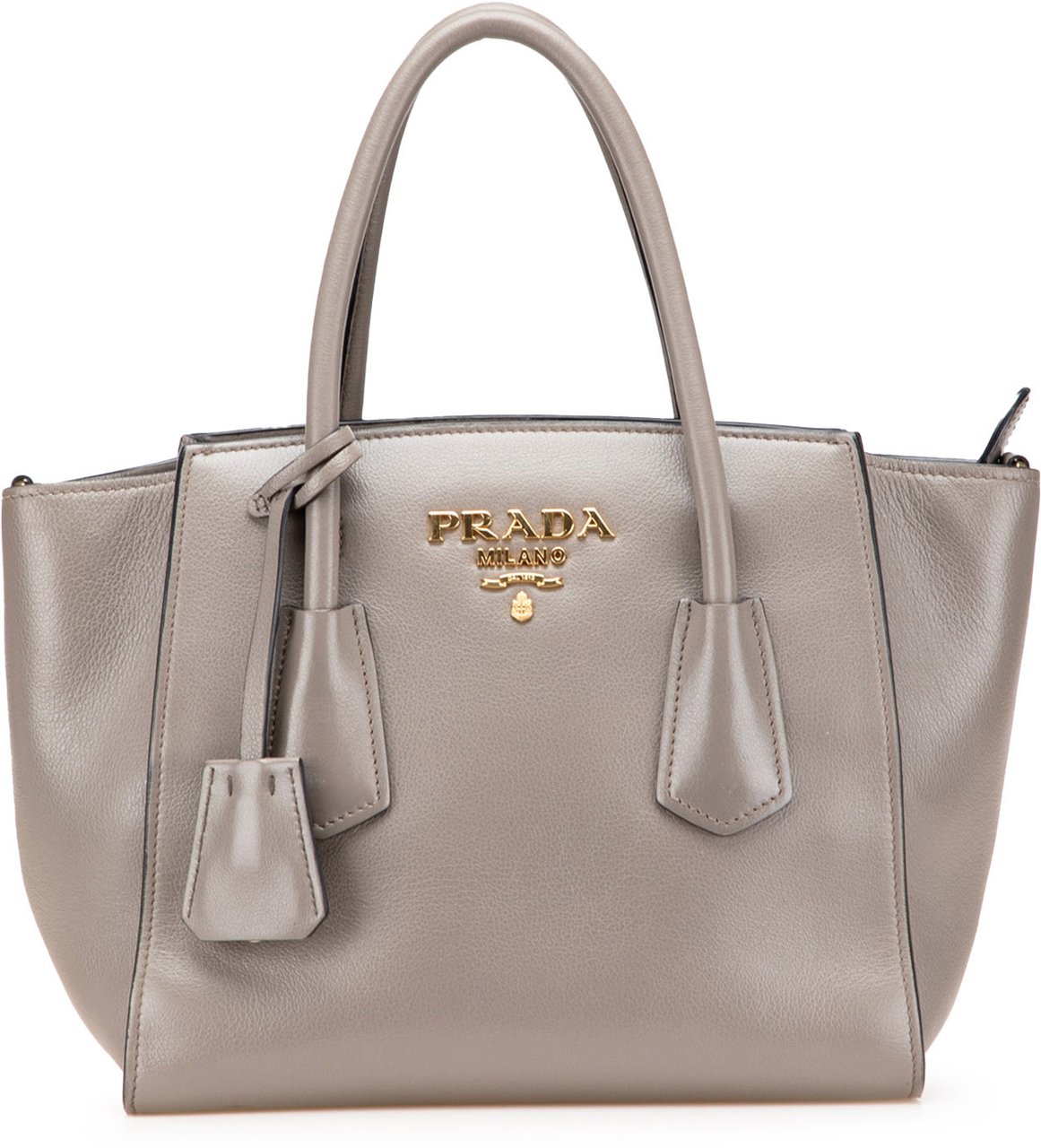 Prada Glace Calf Satchel Grijs
