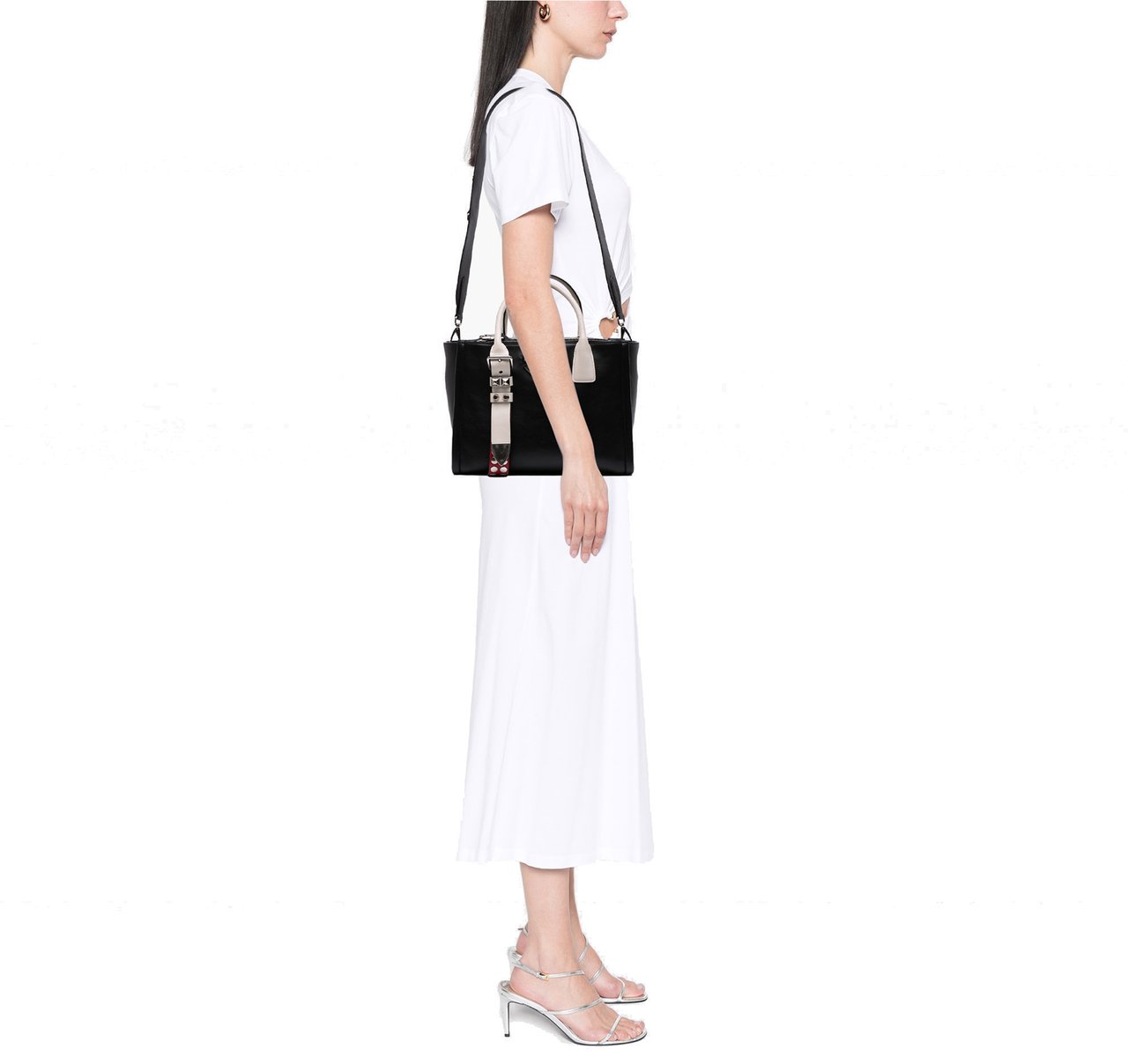 Prada Bicolor Grace Lux Concept Top Handle Bag Zwart