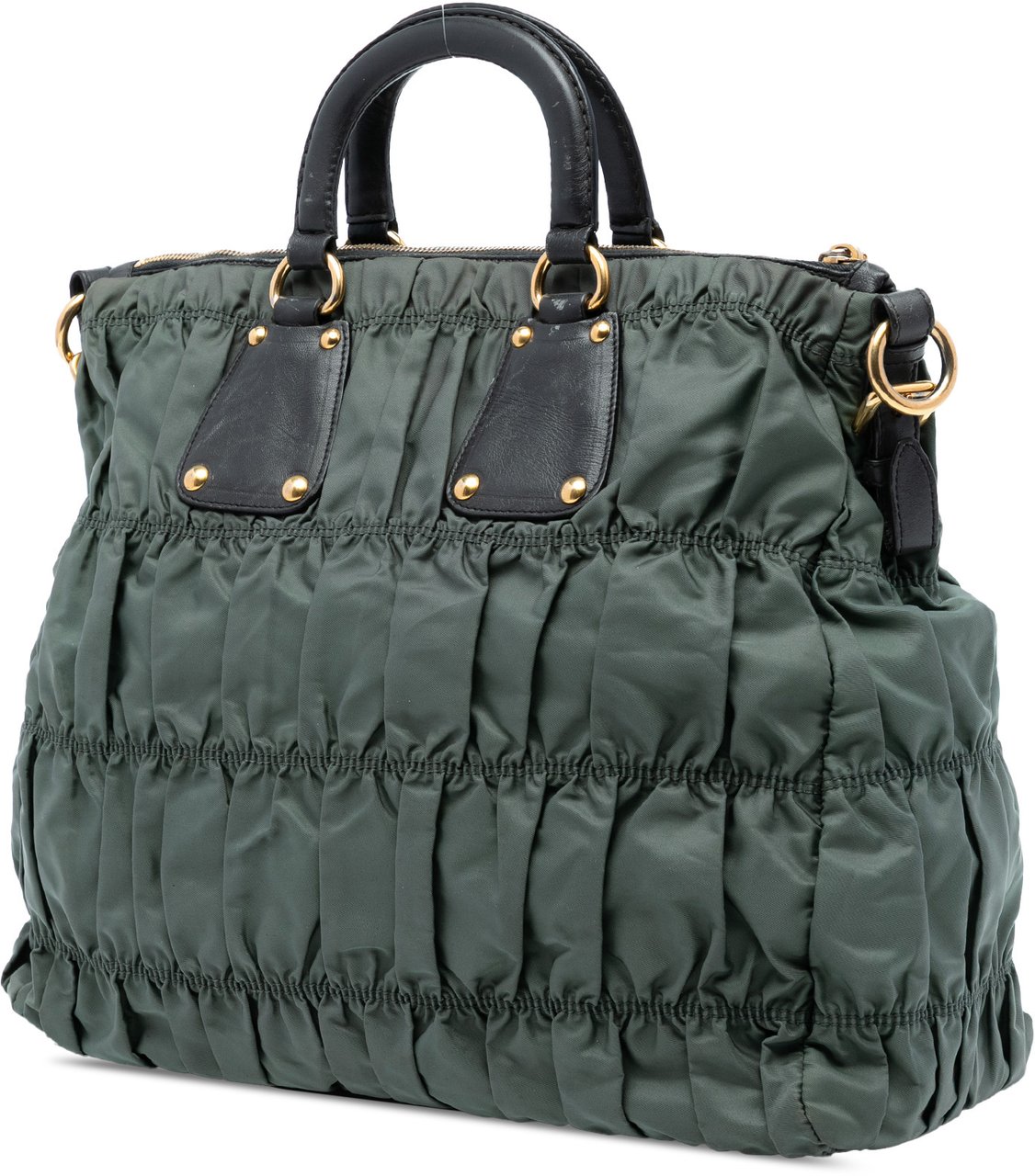 Prada Tessuto Gaufre Tote Groen
