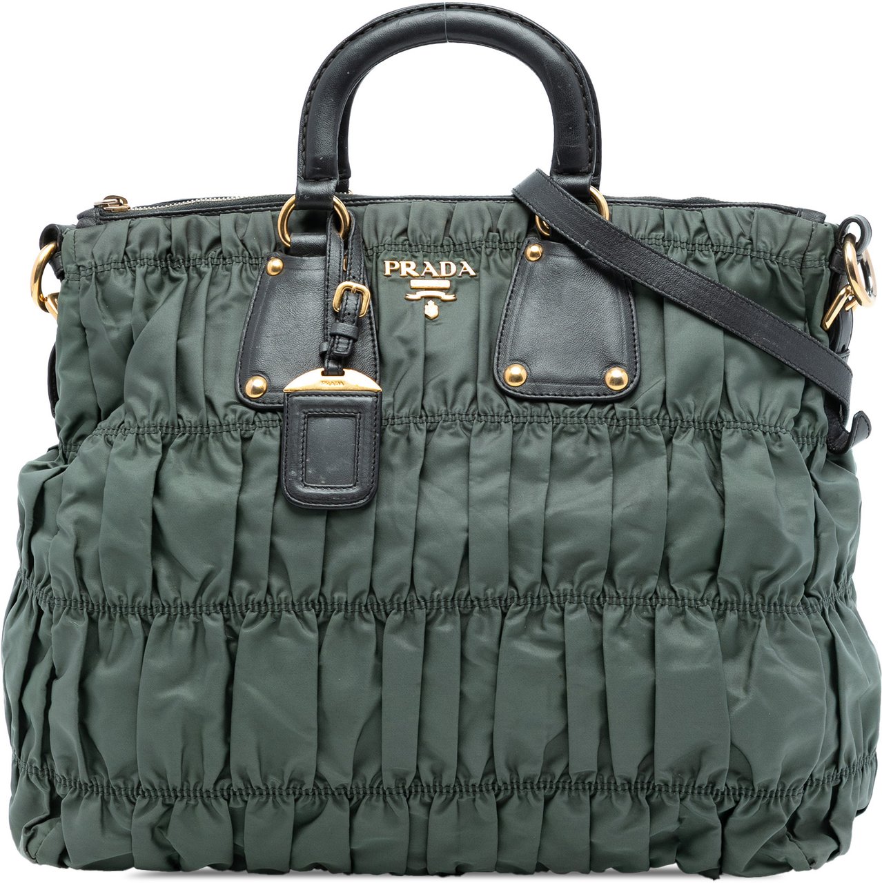 Prada Tessuto Gaufre Tote Groen