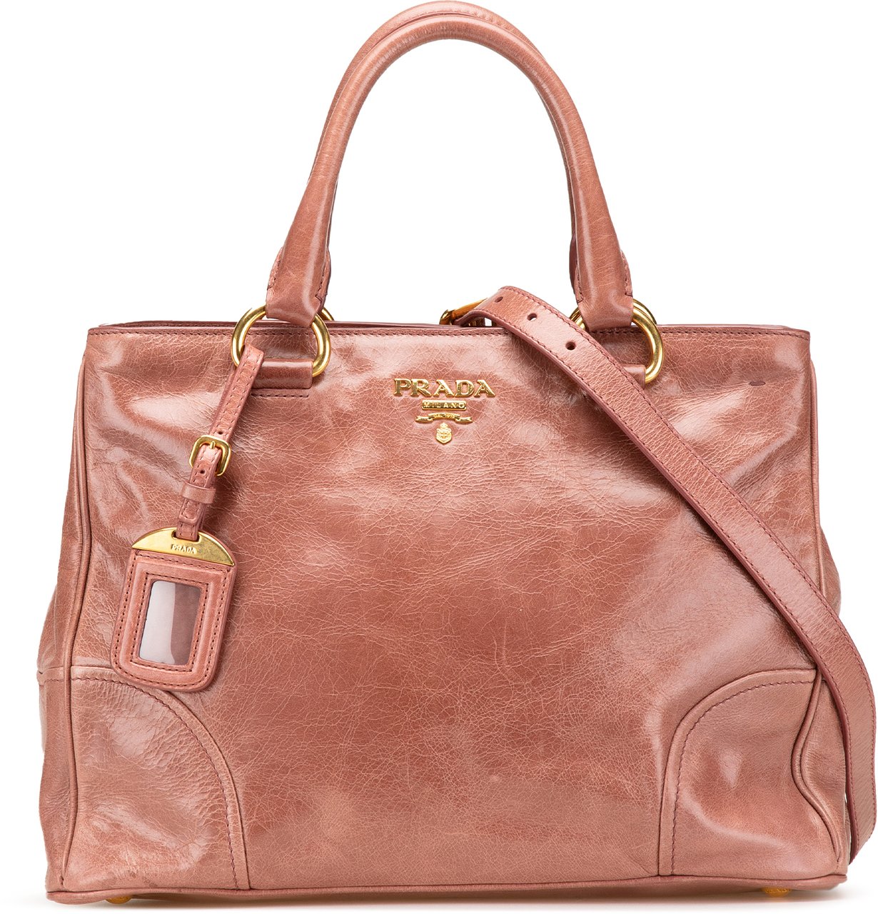 Prada Vitello Shine Satchel Roze