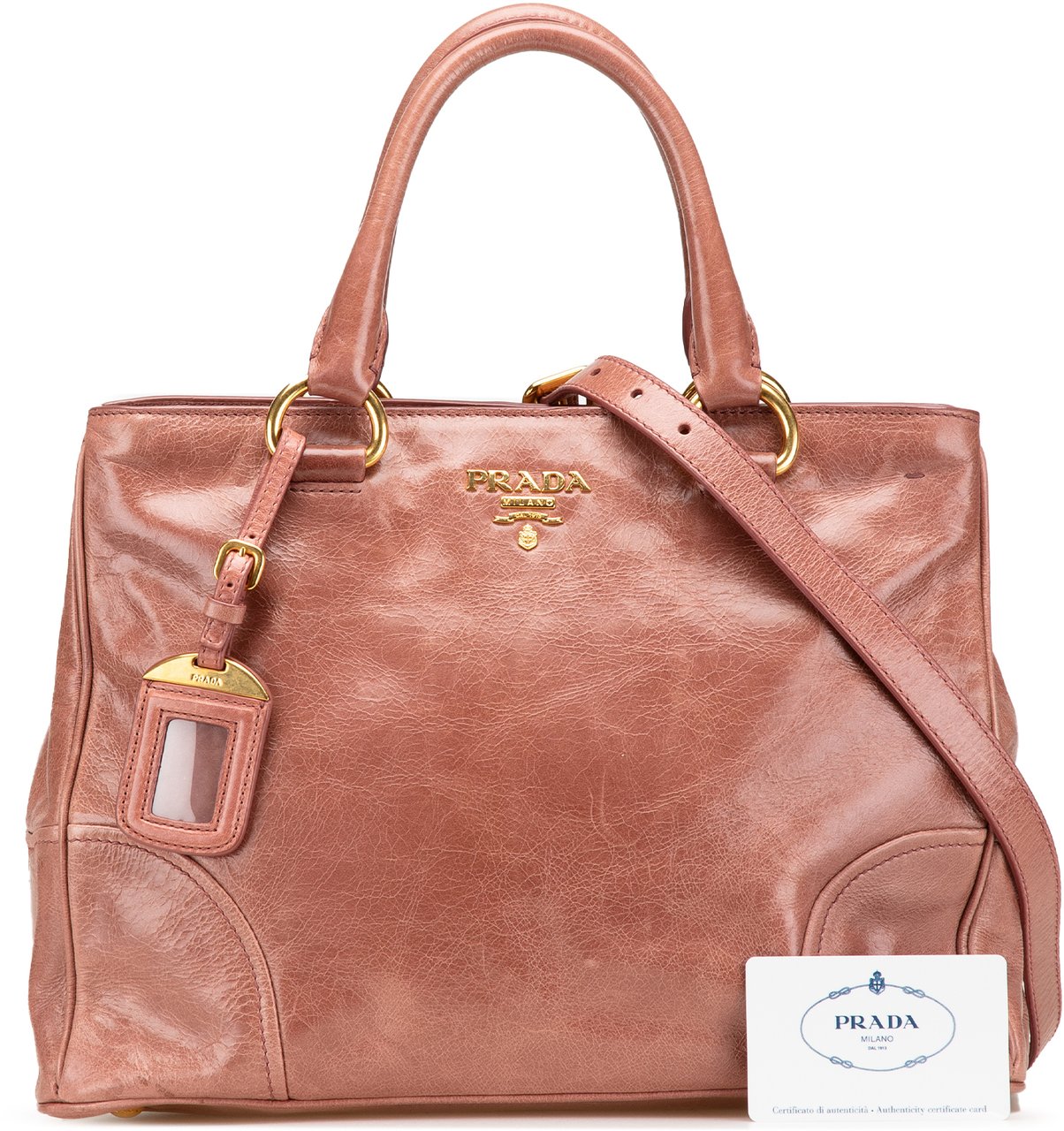 Prada Vitello Shine Satchel Roze
