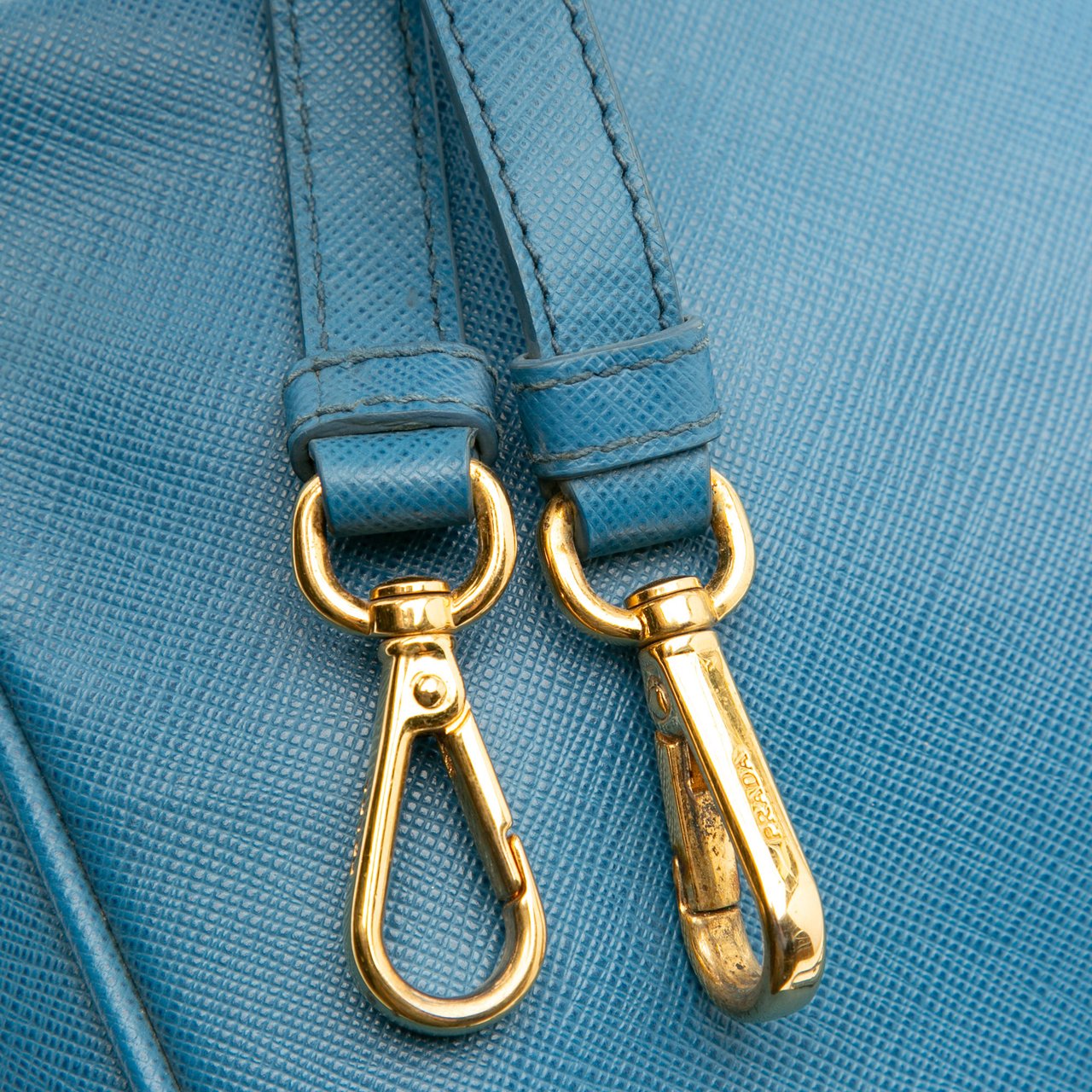 Prada Medium Saffiano Lux Galleria Satchel Blauw