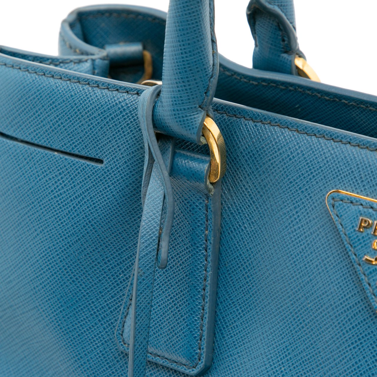 Prada Medium Saffiano Lux Galleria Satchel Blauw