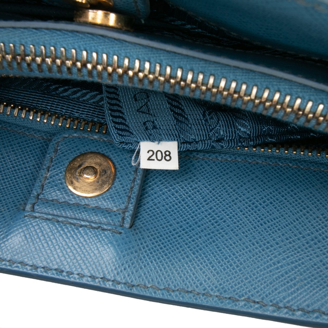 Prada Medium Saffiano Lux Galleria Satchel Blauw