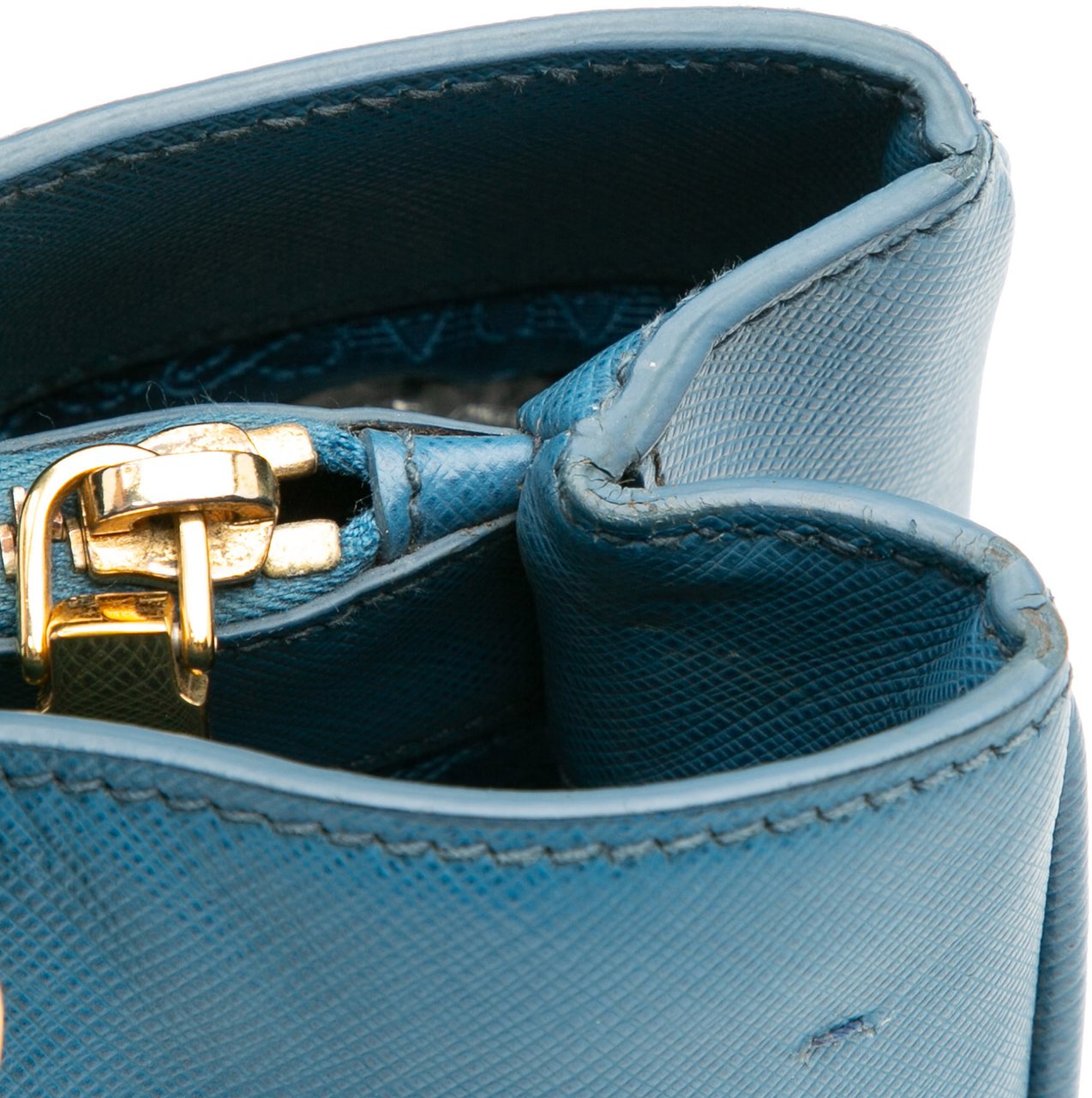 Prada Medium Saffiano Lux Galleria Satchel Blauw