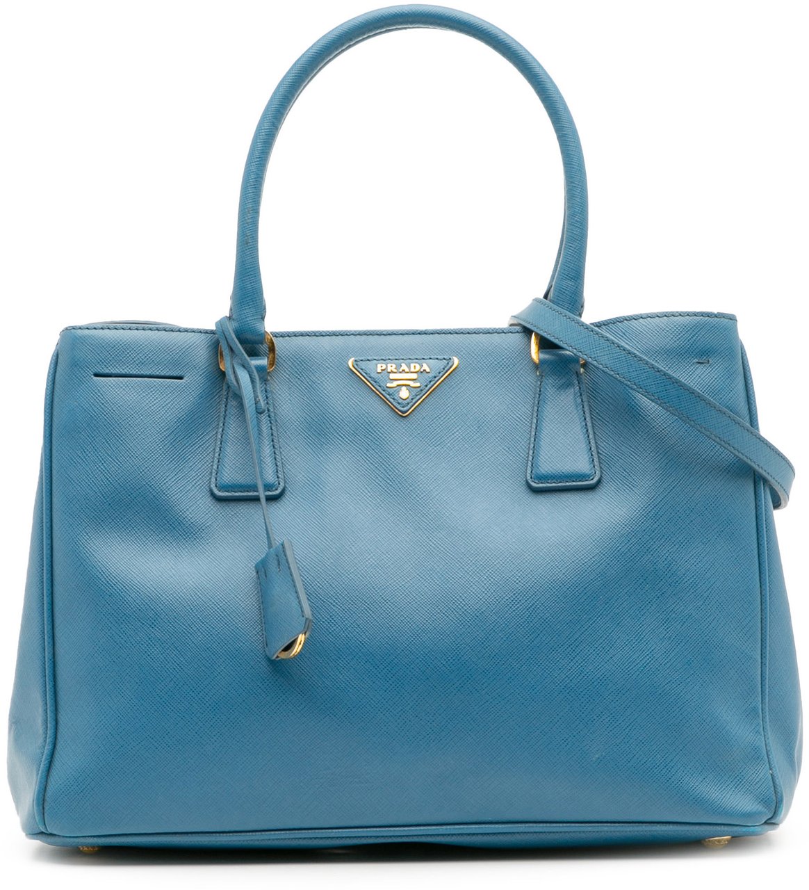 Prada Medium Saffiano Lux Galleria Satchel Blauw