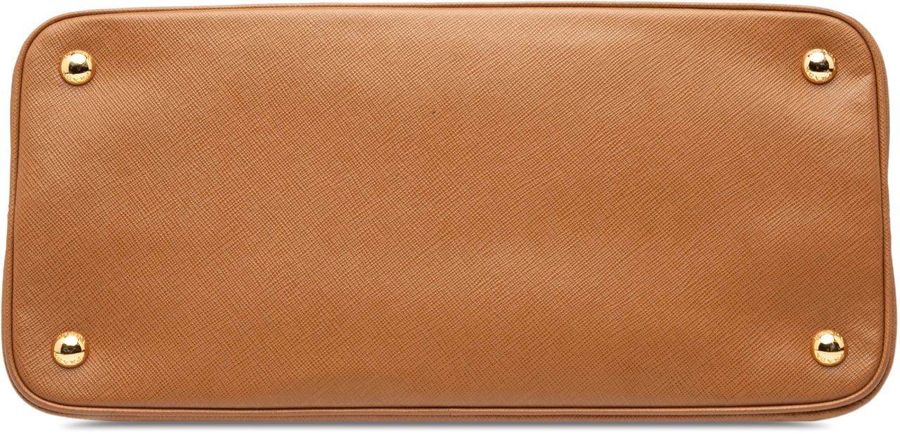 Prada Medium Saffiano Lux Open Promenade Satchel Bruin