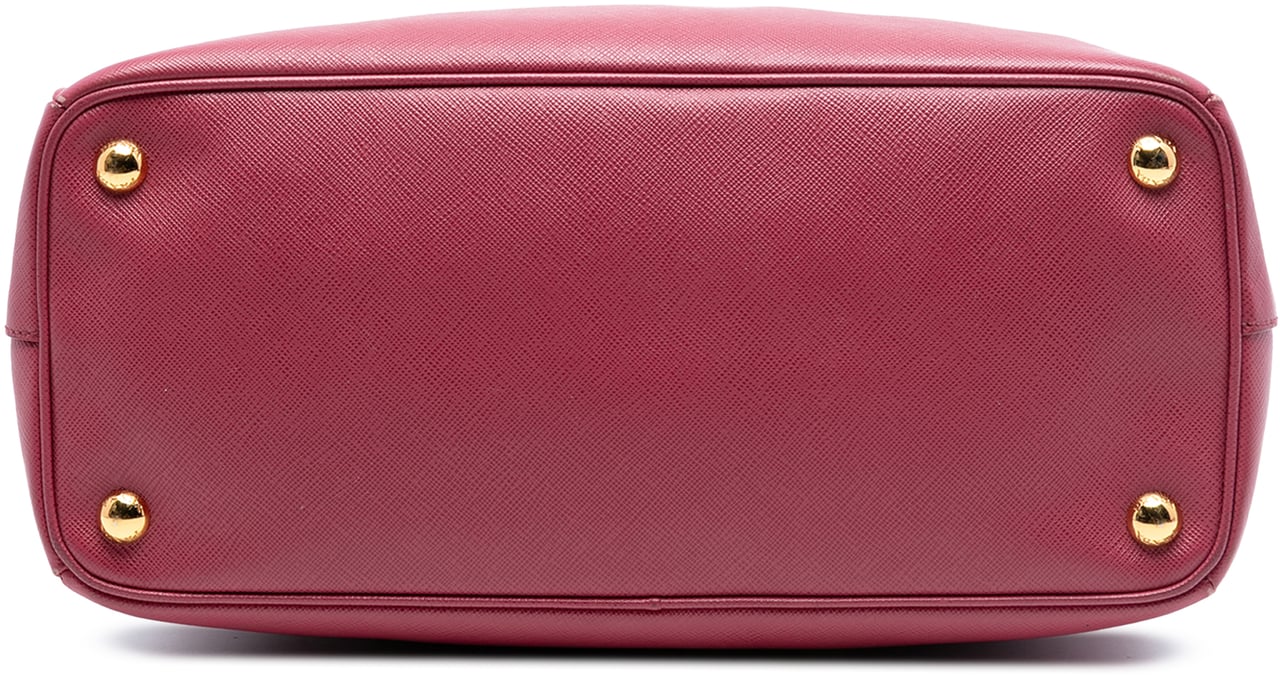 Prada Small Saffiano Lux Galleria Double Zip Satchel Roze