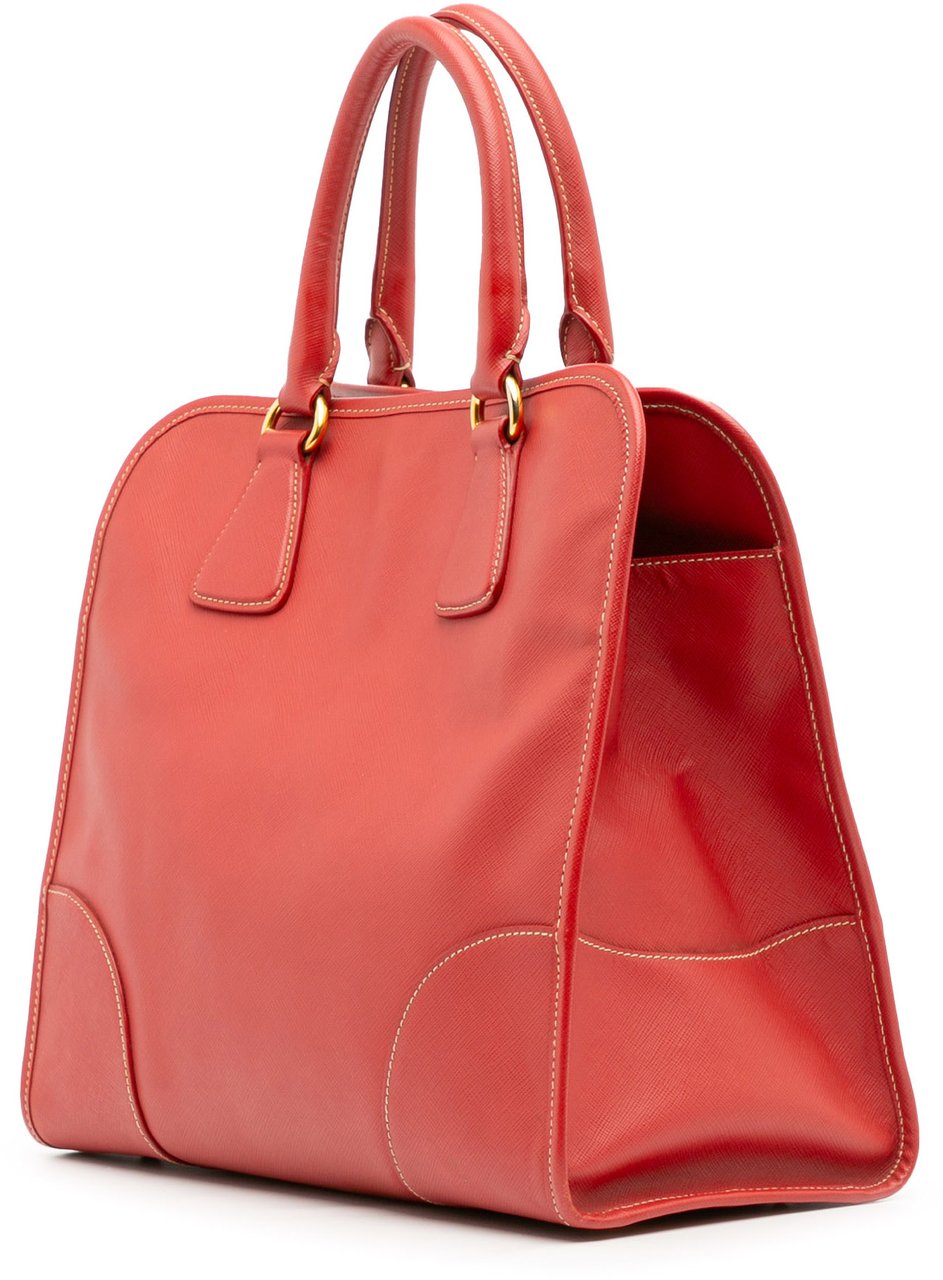 Prada Saffiano Lux Shopping Tote Rood
